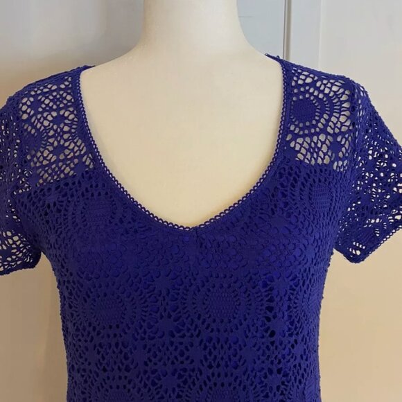 Tommy Bahama Danube Blue Lace Maxi Dress Swim Cover Short Lining - Picture 5 of 6